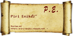 Piri Enikő névjegykártya